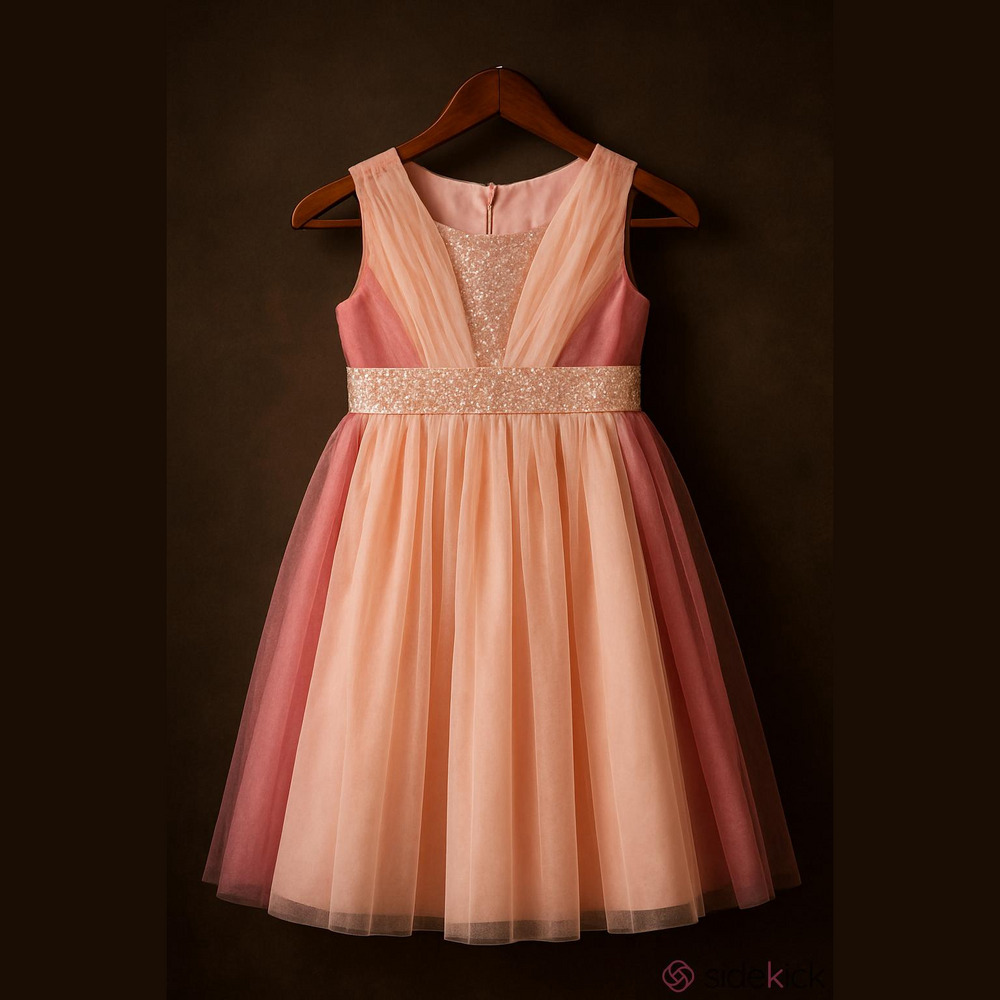 Bonnie Jean Girls Dress Size 2T Blush Ivory Sequin